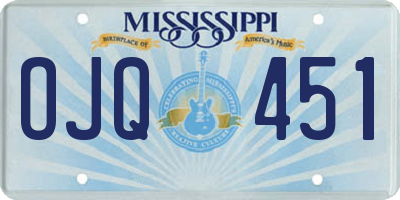 MS license plate OJQ451