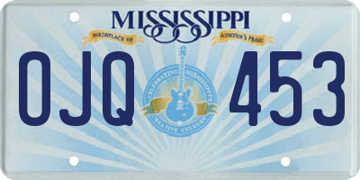 MS license plate OJQ453