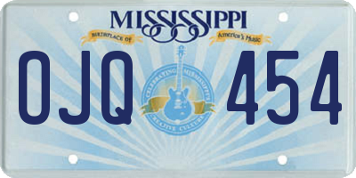 MS license plate OJQ454