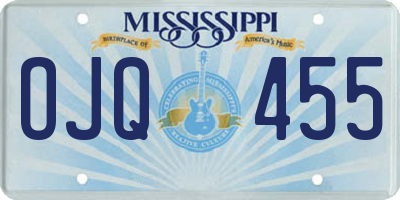 MS license plate OJQ455