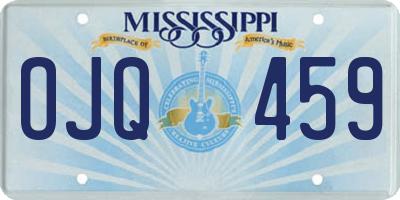 MS license plate OJQ459