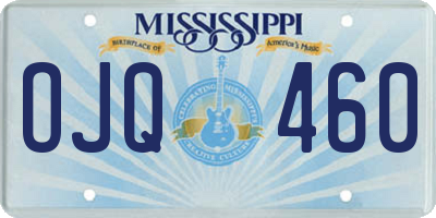 MS license plate OJQ460
