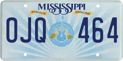 MS license plate OJQ464