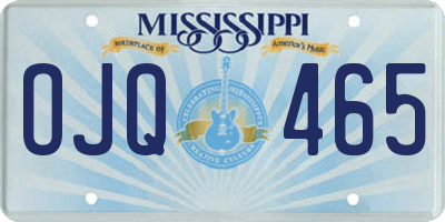 MS license plate OJQ465