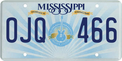 MS license plate OJQ466