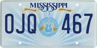 MS license plate OJQ467