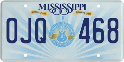 MS license plate OJQ468