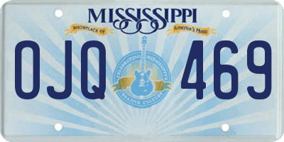 MS license plate OJQ469