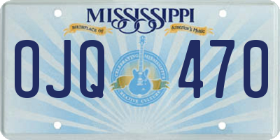 MS license plate OJQ470