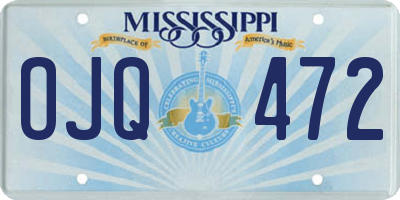 MS license plate OJQ472