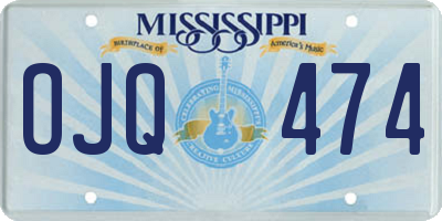MS license plate OJQ474