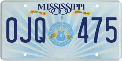 MS license plate OJQ475