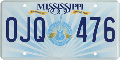 MS license plate OJQ476