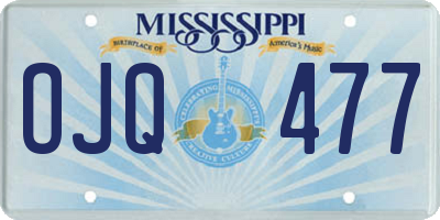 MS license plate OJQ477