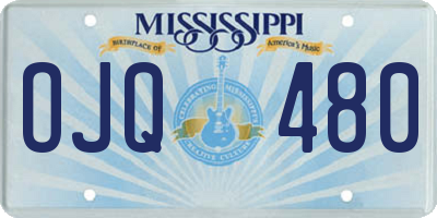 MS license plate OJQ480