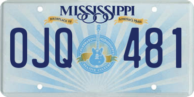 MS license plate OJQ481