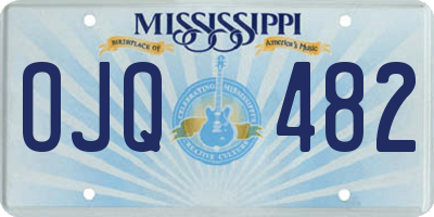 MS license plate OJQ482