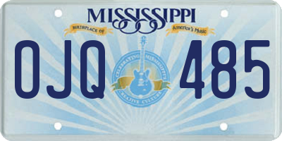 MS license plate OJQ485