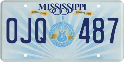 MS license plate OJQ487