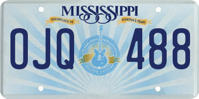MS license plate OJQ488