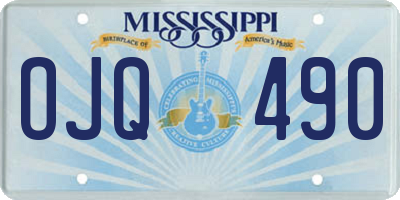 MS license plate OJQ490