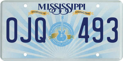 MS license plate OJQ493