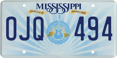 MS license plate OJQ494