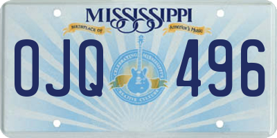 MS license plate OJQ496