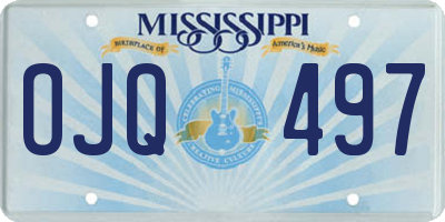 MS license plate OJQ497