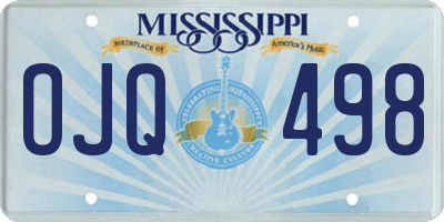 MS license plate OJQ498