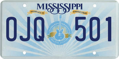 MS license plate OJQ501
