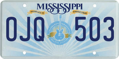 MS license plate OJQ503