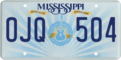 MS license plate OJQ504