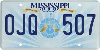 MS license plate OJQ507