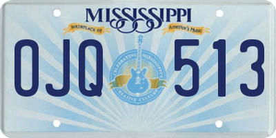MS license plate OJQ513