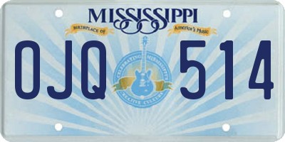MS license plate OJQ514