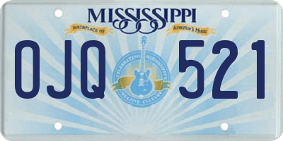 MS license plate OJQ521