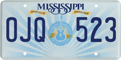 MS license plate OJQ523