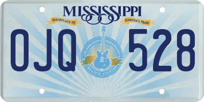 MS license plate OJQ528