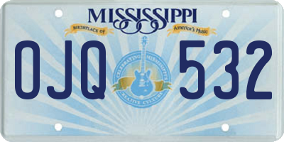 MS license plate OJQ532