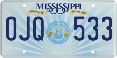 MS license plate OJQ533