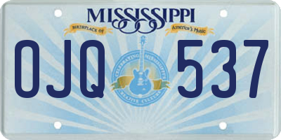 MS license plate OJQ537