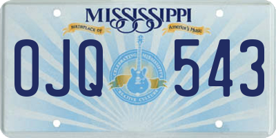 MS license plate OJQ543