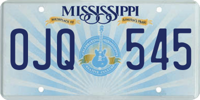 MS license plate OJQ545