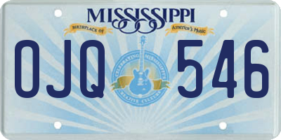 MS license plate OJQ546