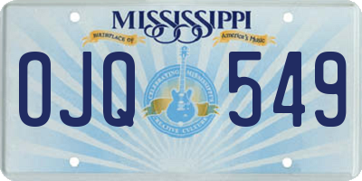 MS license plate OJQ549