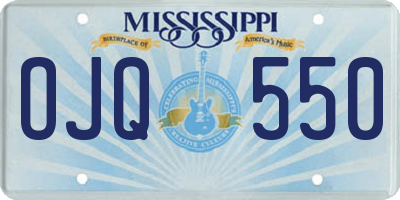 MS license plate OJQ550