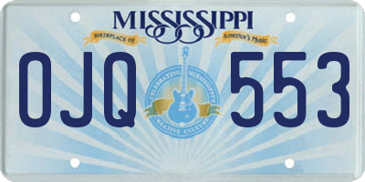 MS license plate OJQ553