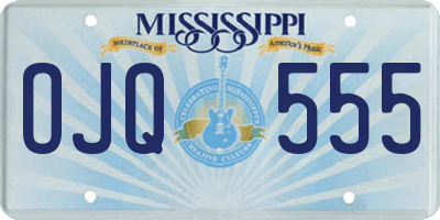 MS license plate OJQ555