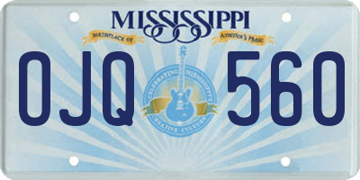 MS license plate OJQ560
